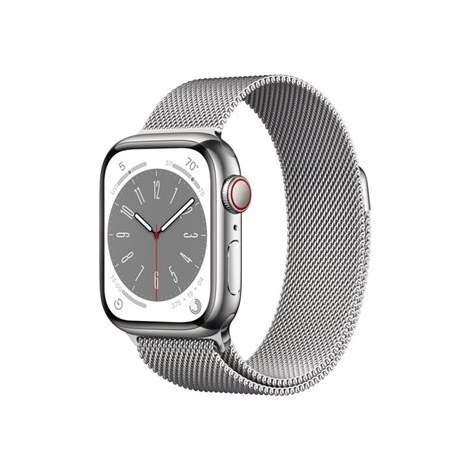 Apple Watch | Series 8 (GPS + Cellular) | Smart watch | Stainless steel | 41 mm | Silver | Apple Pay | 4G | Water-resistant | Du - 2